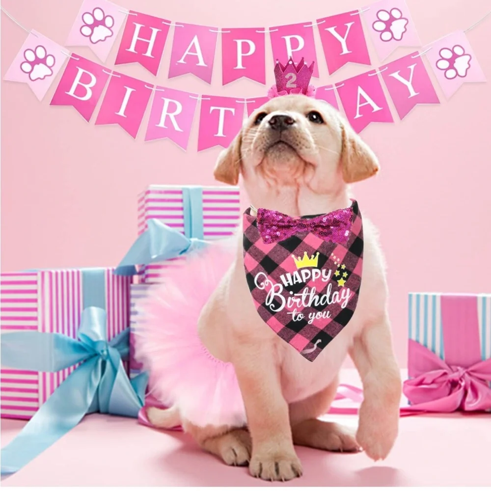 New BIEOFFEI Dog Birthday Party Supplies - Dog Birthday Party (6 Pieces Set) - Picture 2 of 8